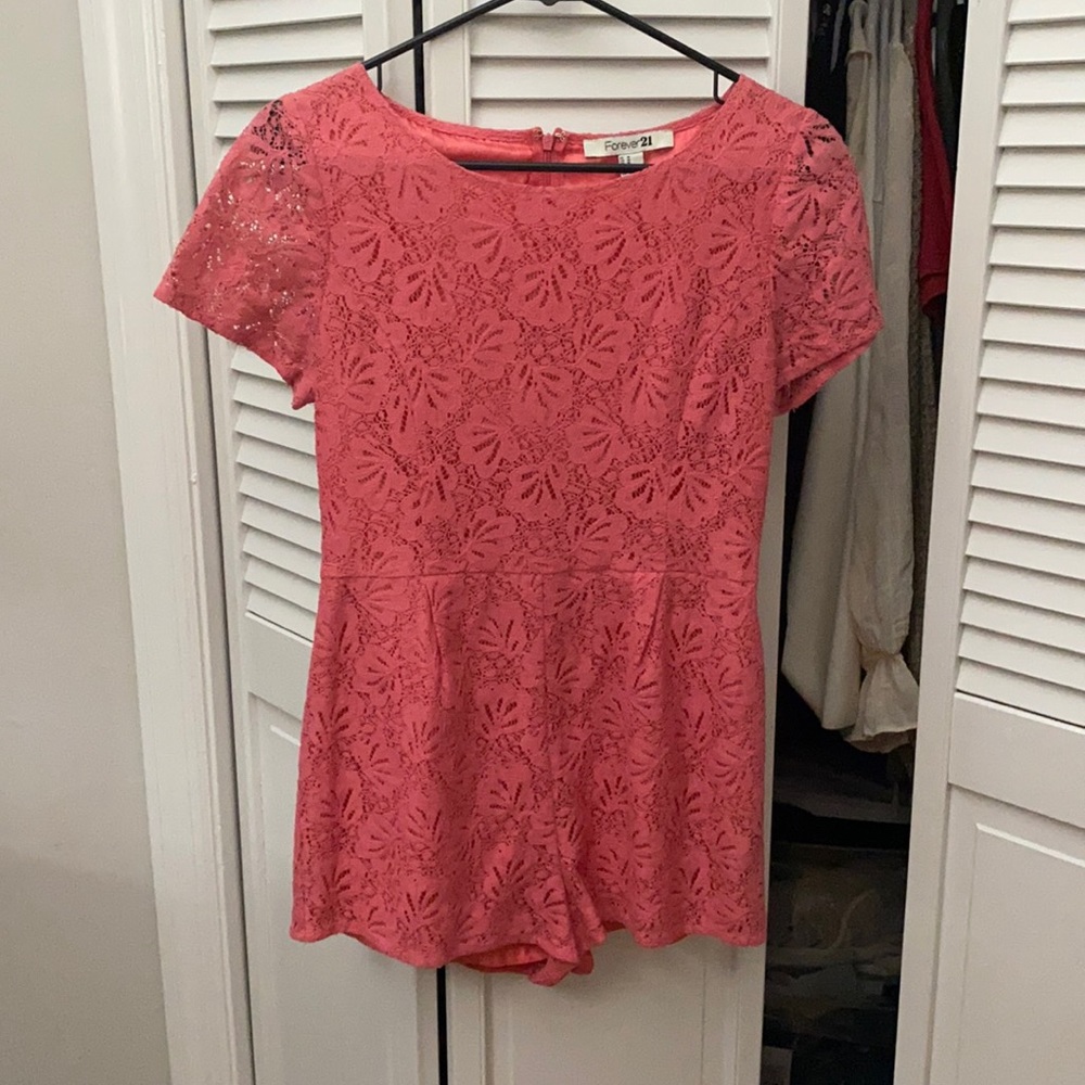 Forever 21 pink floral romper